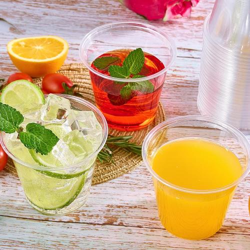 JOLLY CHEF 300 Pack Clear Plastic Cups, 9 oz Crystal Clear PET Party Cups, Classic Clear Disposable Wine Cups for Wedding, Thanksgiving, Birthday, Halloween, Christmas Party