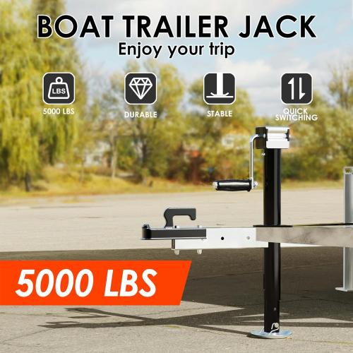 5000 lbs A-Frame Trailer Jack, 15 Lift, Adjustable 5-Level Drop Leg, 5K Jack for RV Trailer Boat
