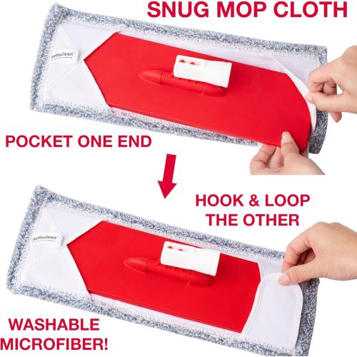 Home & Outdoor Heavy-Duty Scrub Mop and Broom with Collapsible Bucket Set & Microfiber Cloth Replacement Pack