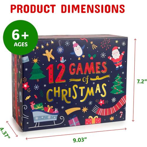 Gutter Games 12 Games of Christmas - Family Game Night Pack for Kids and Teens - Hilarious Christmas Party Games for Adults and Family Party - Complete Entertainment Package - Multicolor