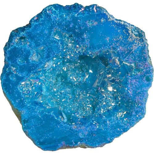 Sportmusies Irregular Titanium Coated Geode Crystal Cluster Decoration Home Office, Healing Rock Stone Mineral Specimen Collection, Blue