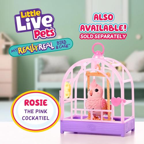 Little Live Pets My Really Real Talking Bird Toy & Cage - Indie, Interactive Voice Repeating Toy, 20  Sounds & Reactions, Talking Toys for Kids 5-7