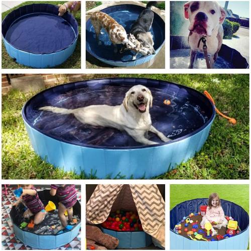 Jasonwell Foldable Dog Pet Bath Pool Collapsible Dog Pet Pool Bathing Tub Kiddie Pool Doggie Wading Pool for Puppy Small Medium Large Dogs Cats and Kids 71 Blue