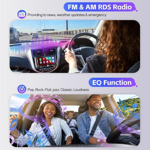 Single Din Radio Car Stereo with Wireless Apple Carplay & Android Auto, 6.9 UHD Touchscreen Car Stereo with Bluetooth, 1080P Backup Camera Mirror Link Navigation USB Type-C Fast Charging FM/AM EQ SWC