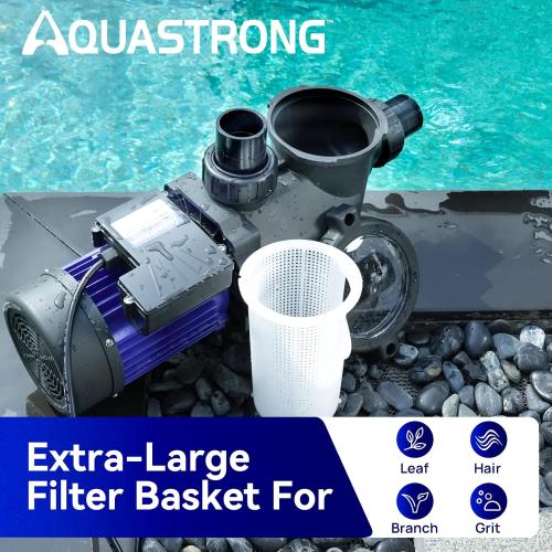 Aquastrong In/Above Ground Pool Pump High Flow Self Primming Swimming Pool Pump,Blue