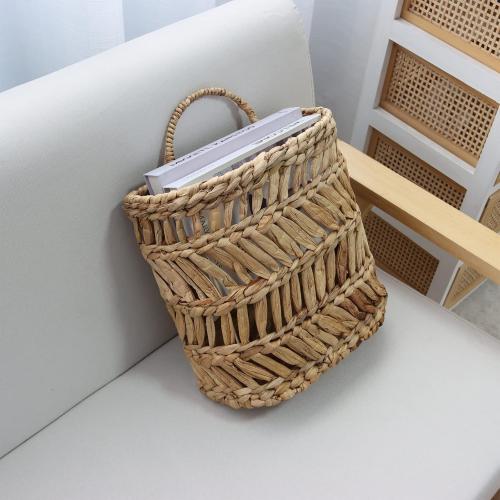 Wicker Hanging Basket Handmade Woven Hanging Storage Basket Natural Wicker Decorative Baskets for House Garden Wedding Wall Decorations,12*5*12