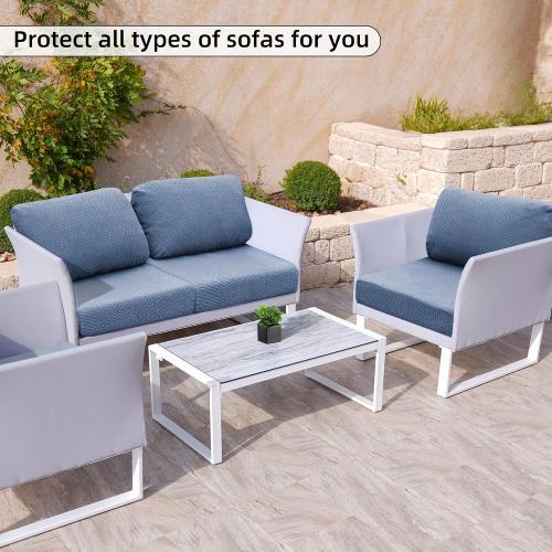 8PCS Patio Cushion Covers,Patio Furniture Couch Seat Slipcovers，Washable Furniture Protector, Replacement for Sofa Sectional Chair