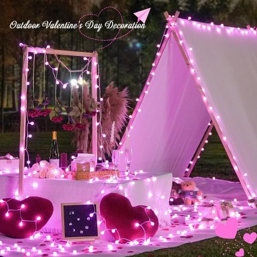 JMEXSUSS Globe String Lights Battery Operated - 100 LED White Fairy Lights Indoor Outdoor Waterproof 33FT Battery Powered String Lights with Remote for Wedding Bedroom Classroom Camping Decor