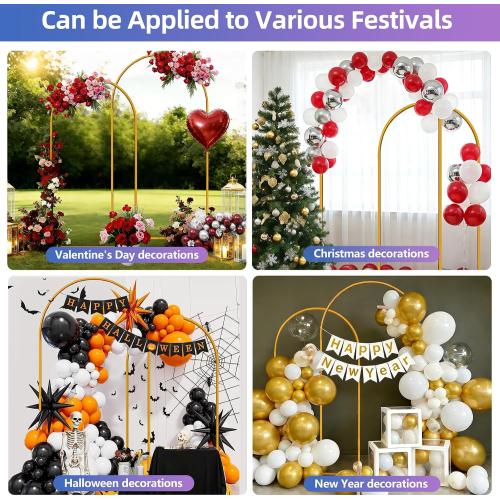 Hemmotop Metal Arch Backdrop Stand Set of 2, 7.2ft and 6ft