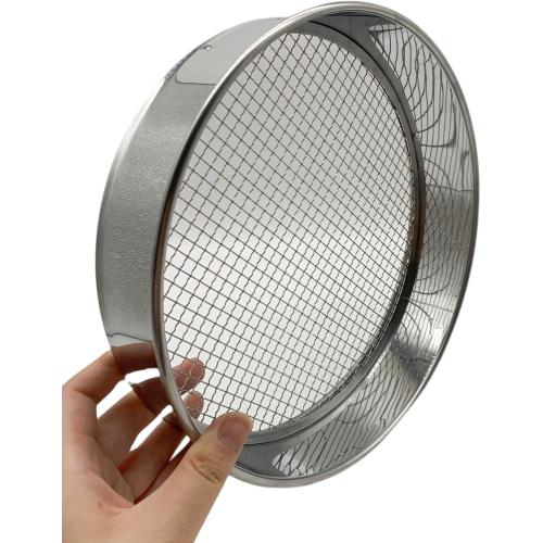 Soil Sifter Set with 3 Sieve Meshes for Rock and Sand - Stainless Steel