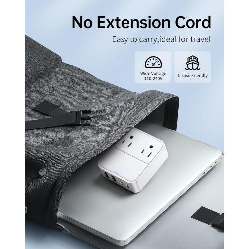 USB C Charger Block,Slim Flat USB Wall Charger Plug with 2 Outlet Ports,Multi USB C Charging Power Adapter for Home Travel Office School (20W)