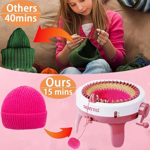 Cyandream Sentro 40 Needles Knitting Machine for Adults and Beginners, Smart Automatic Circular Knitting Loom Crochet Machine Kit for Scarves,Hat,Sock,Gloves,Sweater