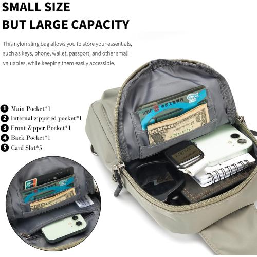 Seoky Rop Small Crossbody Bags for Women Men Nylon Water Resistant Sling Bag for Running Workout Travel