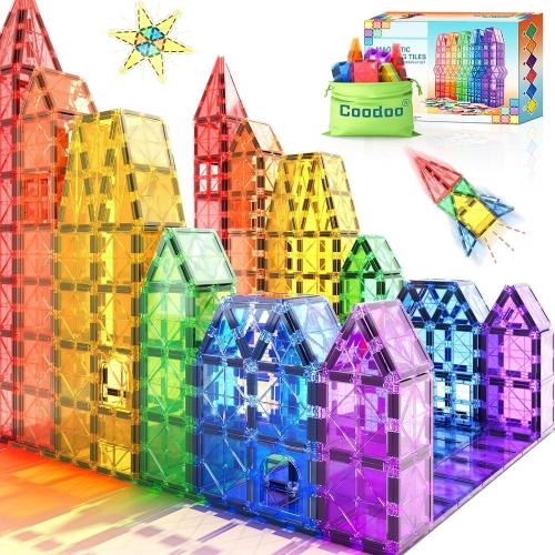 40pcs Magnetic Tiles Kids Toys STEM Magnet Toy for Toddler Magnetic Blocks Building Preschool Learning Sensory Montessori Toys for 3  Year Old Boys and Girls, Safe Creativity Toddler Kids Toy 40PCS