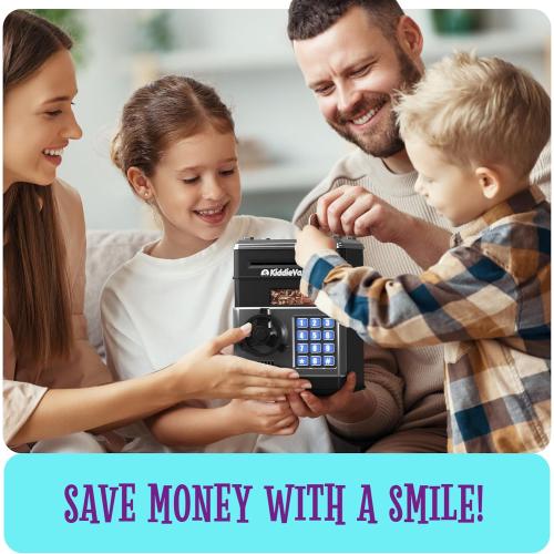 Piggy Bank for Kids - Electronic Money Saving Box w/Code- ATM Safe - Toy Coin Bank - Easter Boys Toys for Age 3, 4, 5, 6, 7, 8, 9 - Birthday Gifts for 8, 9, 10, 11, 12 Year Old Boy and Girl