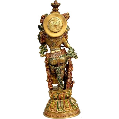 eSplanade - Brass Radha Krishna Idol Statue Sculpture - Big Size (21) (Radha Coloured)