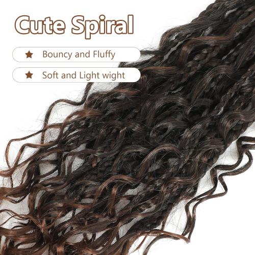 Crochet Braids - Bohemian Crochet Braids, Synthetic Braiding Hair, Goddess Braids for Black Women (8 Packs)