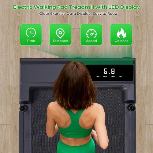 Walking Pad with Handle Bar and Incline, 3.0HP Portable Compact Walking Pads Treadmills with Handles for Home Small, 0.6-7.6MPH Electric Treadmills for Apartment/Home Small Spaces, 350LBS