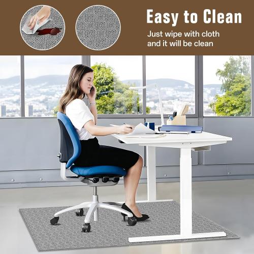 KMAT Office Chair Mat, 36x48in Heavy Duty Hardwood/Tile Floor Protector, Floor Mat Computer Desk Mat for Rolling Chairs, Work, Study, Office, Grey ‼️ unused‼️