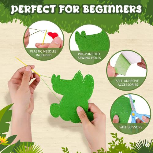 Garma Animal Sewing Kit for Kids - 14 in 1 Kids Sewing Crafts Kit for Beginners - Mini Sewing Kits for Kid 5-8 8-12 - Easy Sew Your Own Felt Animals DIY Craft Set for Boys & Girls Birthday