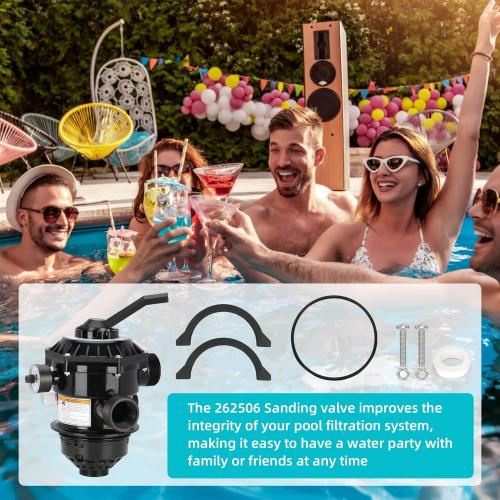 262506 1-1/2-Inch 6-Way Clamp Style Valve Compatible with pentair 262506 Multiport Valve,Fit for Tagelus/Sand Dollar/Meteor Pool and Spa Sand Filter