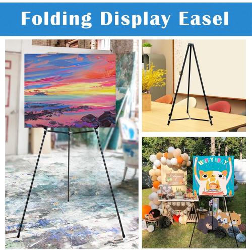Size 70 Falling in Art 70 Adjustable Aluminum Display Easel Stand, Versatile Tripod Easel for Artistic Presentations Stand, Lightweight and Sturdy for Art Shows, Exhibitions, and Studios, Holds 20 lbs