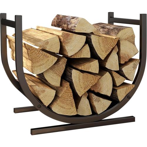 DOEWORKS Indoor Firewood Rack Decorative Wood Holder Fireside Log Rack
