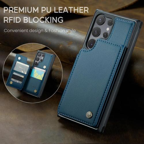 Vinich for Samsung Galaxy S25 Ultra Wallet Case with Card Holder, Blue