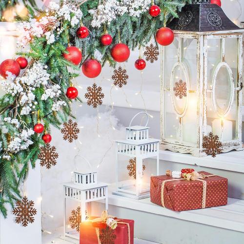 50 Pcs Christmas Rusty Snowflakes Metal Snowflake Decorations for Christmas Metal Snowflakes Ornaments for Winter Indoor Outdoor Xmas Tree Window Room Decorations(Classic)