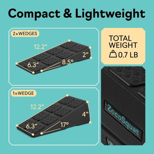 Squat Wedge - Squat Wedge Block 960 LBS Capacity - Slant Board for Calf Stretching with 5 Adjustable Angles - Calf Stretcher Slant Board - Yoga Blocks - EPP Material for Ankle Mobility & Physical Therapy