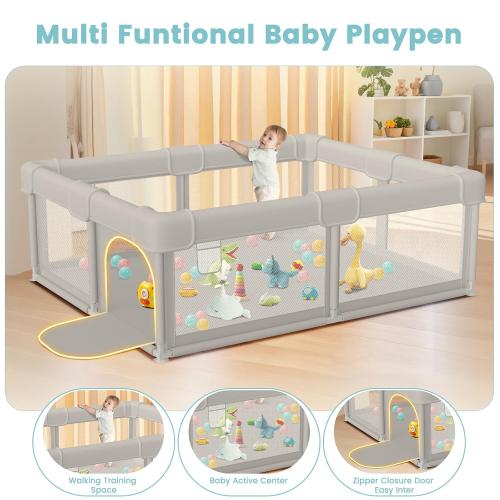 Baby Playpen Baby Playard, Play Pen for Babies and Toddlers with Gate, 50x50 Fence, Sturdy Safety Playpen, Indoor & Outdoor Kids Activity Center