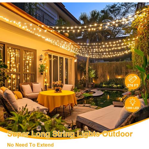 JMEXSUSS 1000 LED Warm White Christmas String Lights with Remote, 8 Modes Plug-in for Indoor Outdoor Bedroom Garden Yards Thanksgiving Party Holiday Wedding Decor