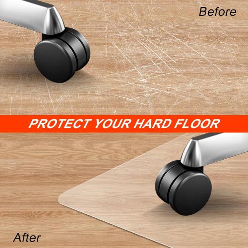 Vicwe Chair mat for Hardwood Floor, 36 x 48 inches Fully Transparent Floor Mats for Rolling Chairs, Floor Protector, Easy Clean, Rectangle