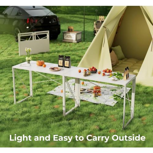 Harper white 100*50*72 cm Folding Desk White Desks, Foldable Computer Desk Spaces Saving Writing Table for Bedroom, Home Office, Dorm, Apartment, Kids