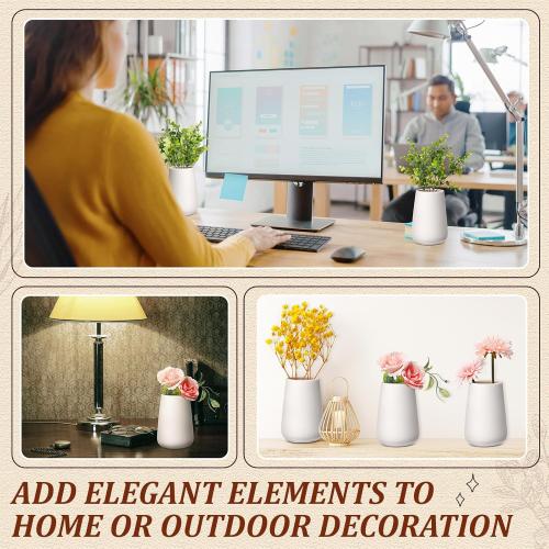 Tioncy 15 Pack White Ceramic Bud Vases Bulk Boho Small Flower Vase White Ceramic Vases for Centerpieces for Dry Flowers Pampas Grass Home Wedding Table Decor (3.9*2.76,Basic)