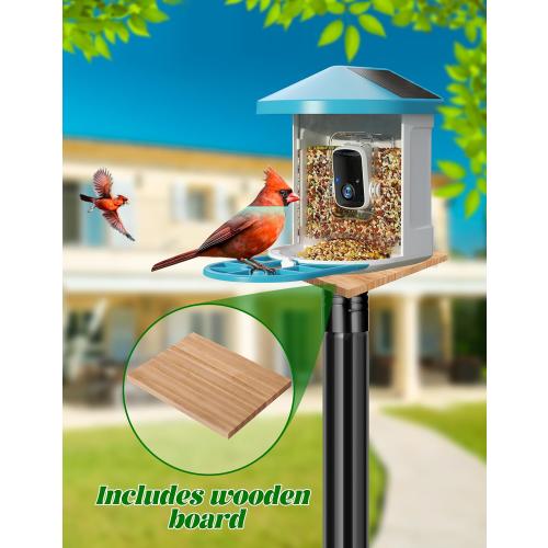 XDW-GIFTS Bird House Pole, 1 Pack 92 Inch Metal Bird Feeder Pole for Outdoor, with 5-Prong Heavy Duty Base for Birdhouse Mounting, Weather Station