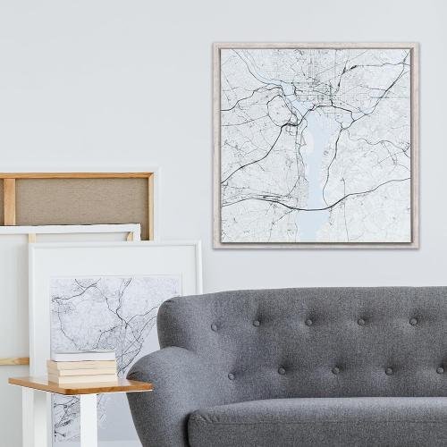 PIXY CANVAS Floater Frame 22x22 for 3/4 (0.75) inch Deep Canvas Paintings/Canvas Prints/Wood Canvas Panels/Wall Art/Wall Decor/Home Decor/Artwork (Distressed White, 22 x 22 inch, Square)
