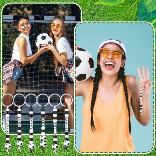 Landical 564 Pcs Soccer Keychain Making Kit DIY Name Bead Key Chain Craft