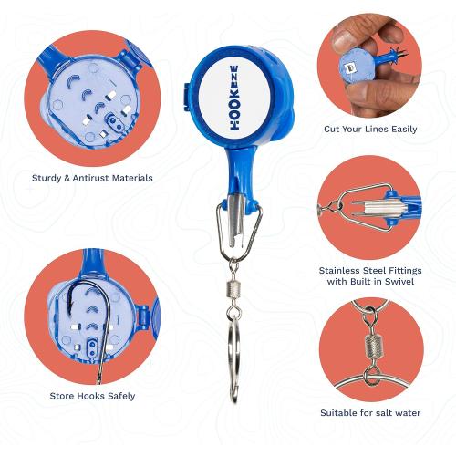 HOOK-EZE Fishing Knot Tying Tool | Protect from Fish Hooks | Tie Fishing Knots Easily | Cool Gadgets for Fishermen | Ice Fly Fishing | Fishing Accessories for Beginner Anglers | Nail Knot Tool