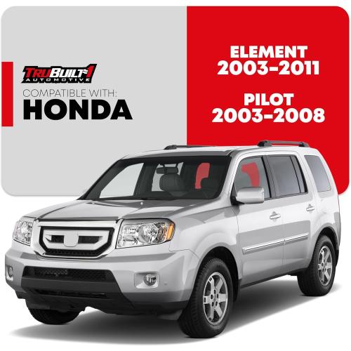 Power Window Regulator w/Motor Assembly Upgraded Metal, Rear Passenger Side - Compatible with 2003-2011 Honda Element, 2003-2008 Honda Pilot - w/ 2 Pin Plugs - OEM 72710-S9V-A01, 72710-S9V-A02