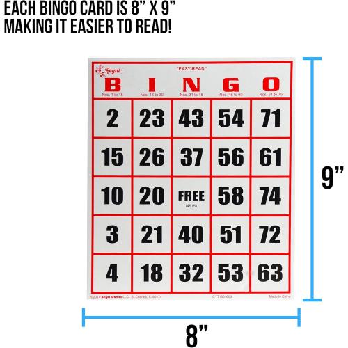 Regal Bingo Professional Bingo Game Set with 11 Wheel Cage, 75 Bingo Balls, Master Board, 18 Bingo Cards & 25 Jumbo Reusable Cards, and Colorful Chips - Bingo Games for Adults Large Group - Gold