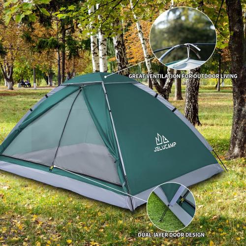 Color Green 1/2/4/5/6 Person Dome Tents for Camping, Lightweight Portable Backpacking Tent, Small Easy Set Up Outdoor Waterproof Camping Hiking Tent for Adults