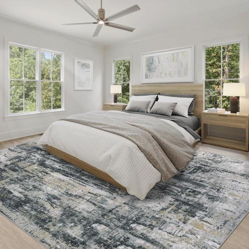 Area Rug for Living Room, Washable Modern Abstract Large Area Rug Neutral Soft Non Slip Kids Rug Stain Resistant Indoor Carpet for Bedroom Dining Room Playroom Office