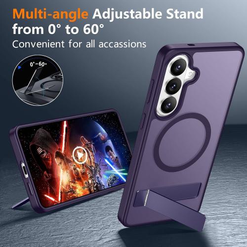 SPIDERCASE Magnetic for Samsung Galaxy S26 Plus Case, with [3 Stand Ways][ Military Grade Drop Protection] with Invisible Stand Shockproof Slim Case for Samsung Galaxy S26 Plus 6.7, Purple
