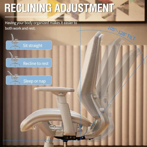 ELABEST Mesh Office Chair,Ergonomic Computer Desk Chair,Sturdy Task Chair- Adjustable Lumbar Support & Armrests,Tilt Function,Comfort Wide Seat,Swivel Home Office Chair (Grey Frame Grey Mesh)