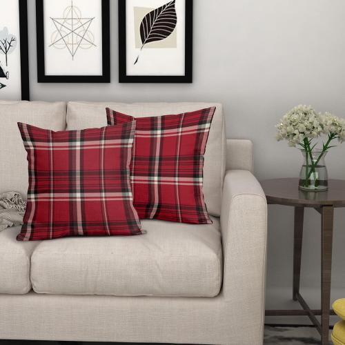 Green Christmas Plaid Pillow Covers 20x20 Set of 2 Xmas Buffalo Tartan Print Holiday Decorative Throw Pillows Outdoor Pillowcase Square Linen Farmhouse Cushion Case Decor for Couch Sofa Bed
