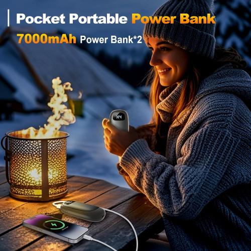 Hand Warmers Rechargeable - Electric Hand Warmers, Max 16 Hrs Warmth 4 Levels Heat Up to 127℉, Dual-Side Heating Portable Reusable Pocket Heater 2 Pack for Raynauds, Hunting, Camping, Golf