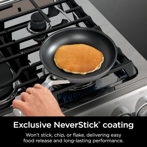 Ninja Pots and Pans Set Non Stick | Comfort Grip 10-Piece Cookware Set with NeverStick | Frying Pan, Sauce Pan With Lid, Stock Pot with Lid, Nonstick, Dishwasher Safe, Oven Safe to 400°F, CW69010‼️Light dirt‼️