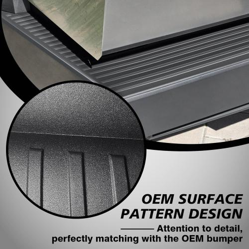 Color Black and Red BestEvMod Rear Bumper Tailgate Protector Cover Compatible with Tesla Cybertruck 2023 2024 2025 Accessories Truck Bed Tailgate Step Truck Sill Molding Cap Protective Trim TPE