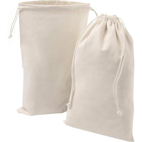 PALTERWEAR 100 Percent Cotton Drawstring Bags, Reusable Quality with Double String, For Pantry Gifts Kitchen - Pack of 6 (Natural Beige, 5 x 7 Inch)